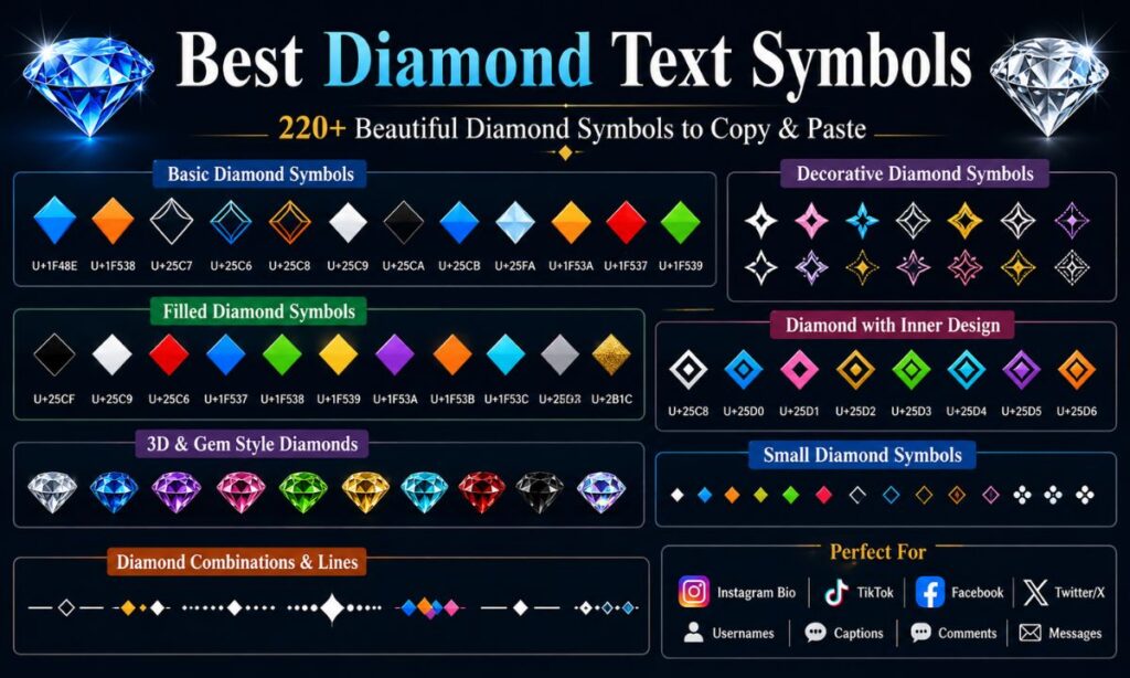 Best Diamond Text Symbols