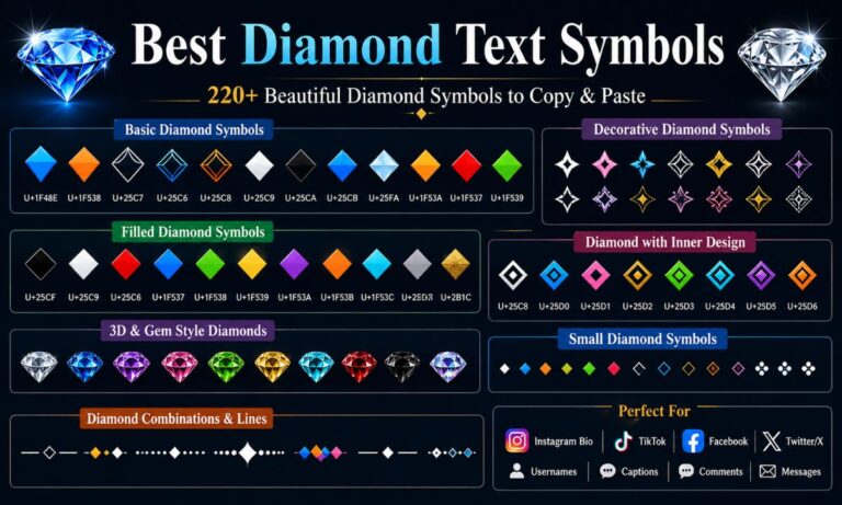 Best Diamond Text Symbols