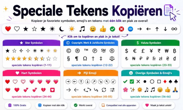 Best Speciale Tekens Kopiëren